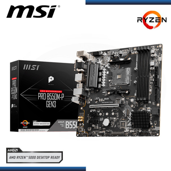 PLACA MSI PRO B550M-P GEN3 AMD RYZEN DDR4 AM4 (PN:911-7D95-010)