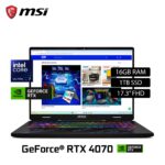 Laptop Msi Pulse 17 AI C1VGKG-063PE Intel Ultra 7 155H Ram 16GB Disco 1TB SSD Nvidia RTX 4070 8GB 17.3″ FHD Windows 11 (9S7-17T311-063)