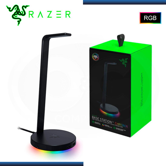RAZER BASE STATION V2 BLACK CHROMA RGB HUB USB 3.1 SOPORTE PARA AUDIFONOS (PN:RC21-01510100-R3U1)
