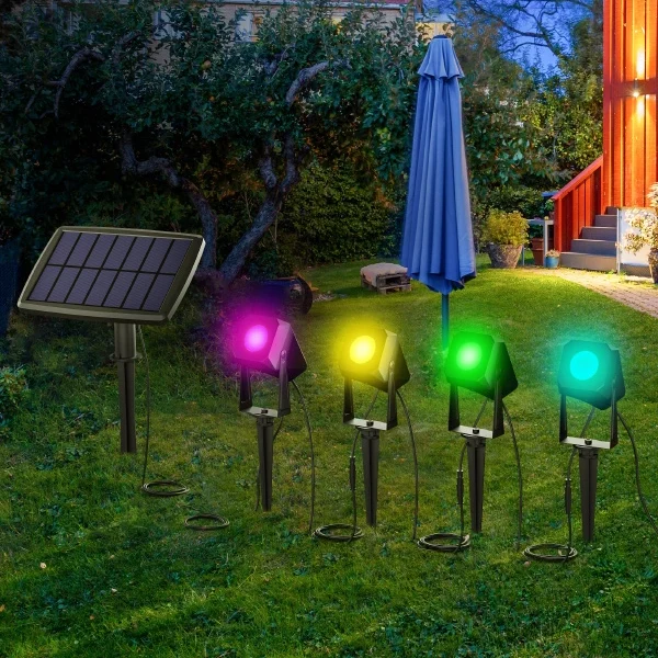 Lámparas de paisaje RGB solares