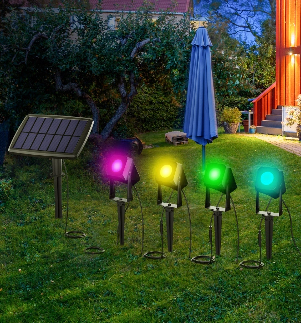 Lámparas de paisaje RGB solares