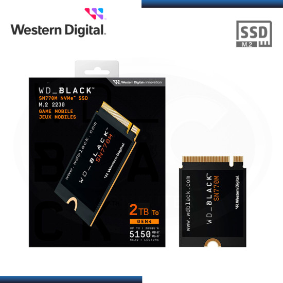SSD 2TB WESTERN DIGITAL BLACK SN770M NVMe M.2 2230 PCIe GEN4 x4 (PN:WDS200T3X0G-00CHY0)