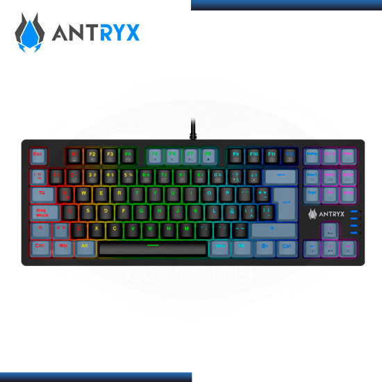 TECLADO ANTRYX MK840L TKL MECANICO BLACK GRAY SWITCH RED ESPAÑOL (PN:AMK-CS840LKGRE-SP)