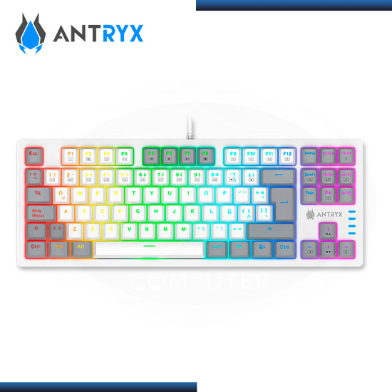 TECLADO ANTRYX MK840L TKL MECANICO WHITE GRAY SWITCH PURPLE ESPAÑOL (PN:AMK-CS840LWGPU-SP)