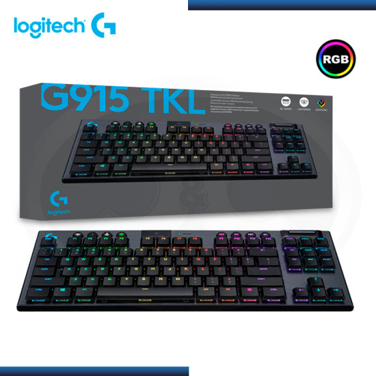 TECLADO LOGITECH G G915 TKL LIGHTSPEED RGB LIGHTSYNC MECANICO BLACK (PN:920-009495)