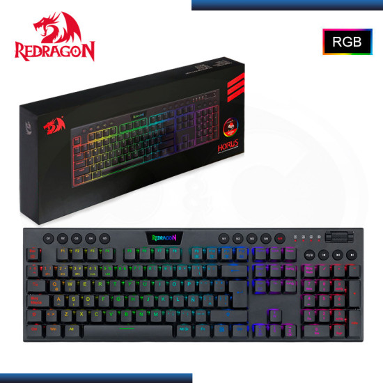 TECLADO REDRAGON HORUS FS WIRELESS RGB SWITCH RED BLACK SP (PN:K618-RGB-SP)