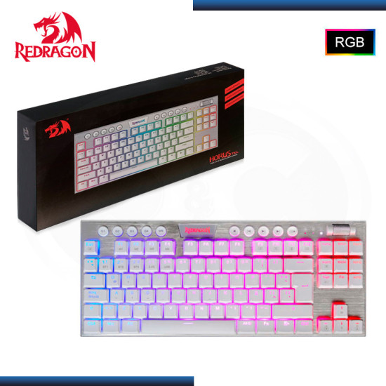 TECLADO REDRAGON HORUS TKL WHITE SWITCH RED WIRELESS ESPAÑOL (PN:K621W-RGB-SP)