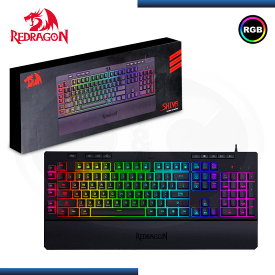 TECLADO REDRAGON SHIVA RGB SEMI-MECANICO SPANISH BLACK (PN:K512RGB-SPANISH)
