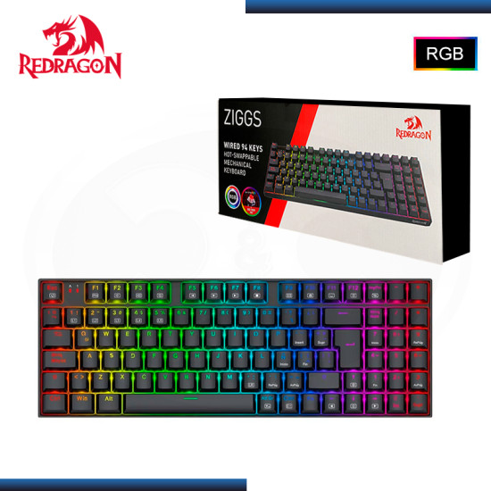 TECLADO REDRAGON ZIGGS BLACK K669-RGB-SP ESPAÑOL