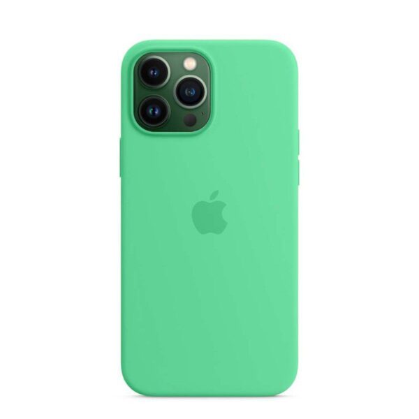 Case Silicona Para Iphone 14 Plus VERDE MENTA + Mica de Vidrio