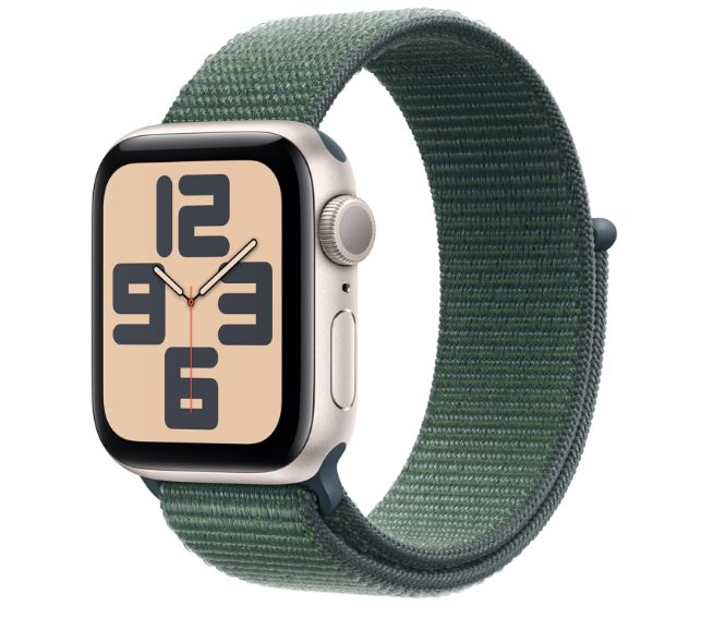 Watch SE 2024 GPS 40mm Starlight Aluminum Green Loop Band A2722