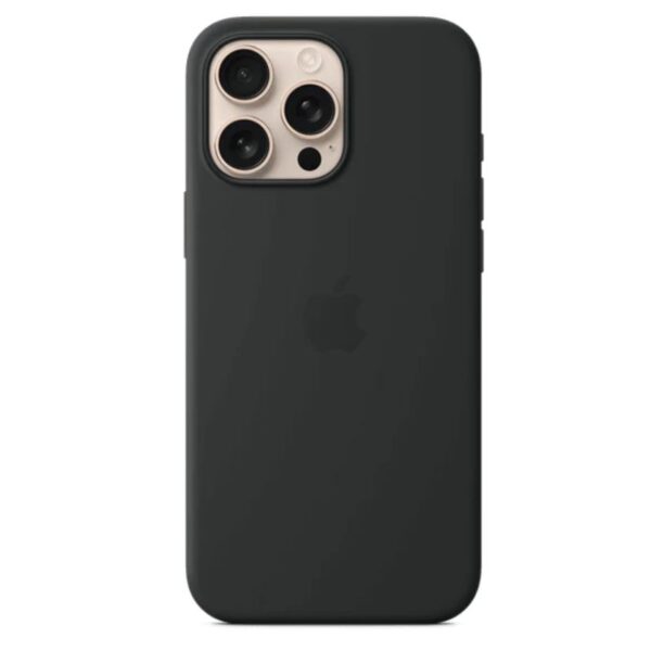 CASE SILICONA PARA IPHONE 16 PRO MAX NEGRO