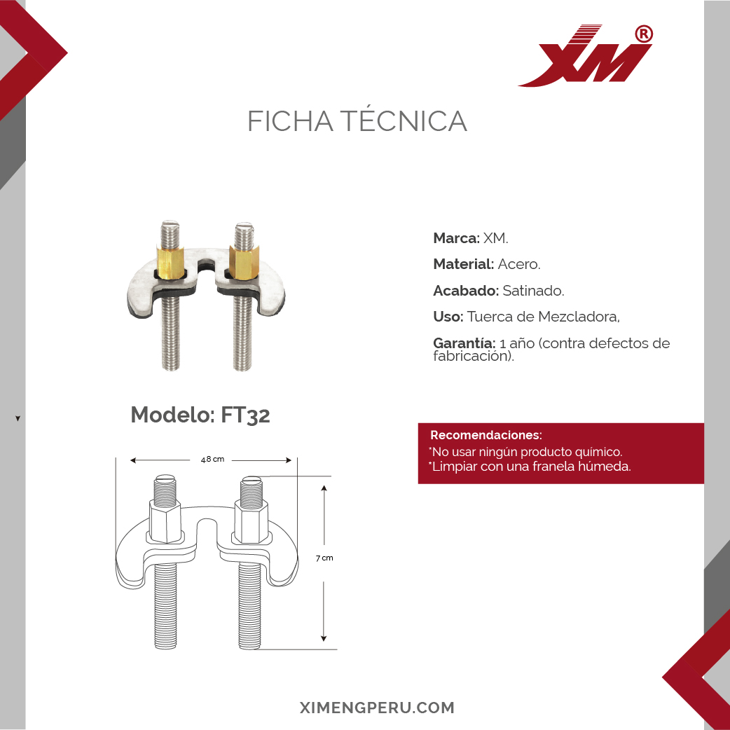 PERNOS PARA MEZCLADORA – FT32 PERNOS PARA MEZCLADORA – FT32