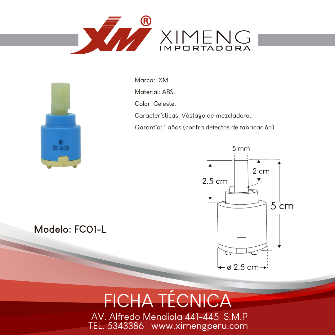 VÁSTAGO PARA LLAVE AGUA FRIA FC01-L