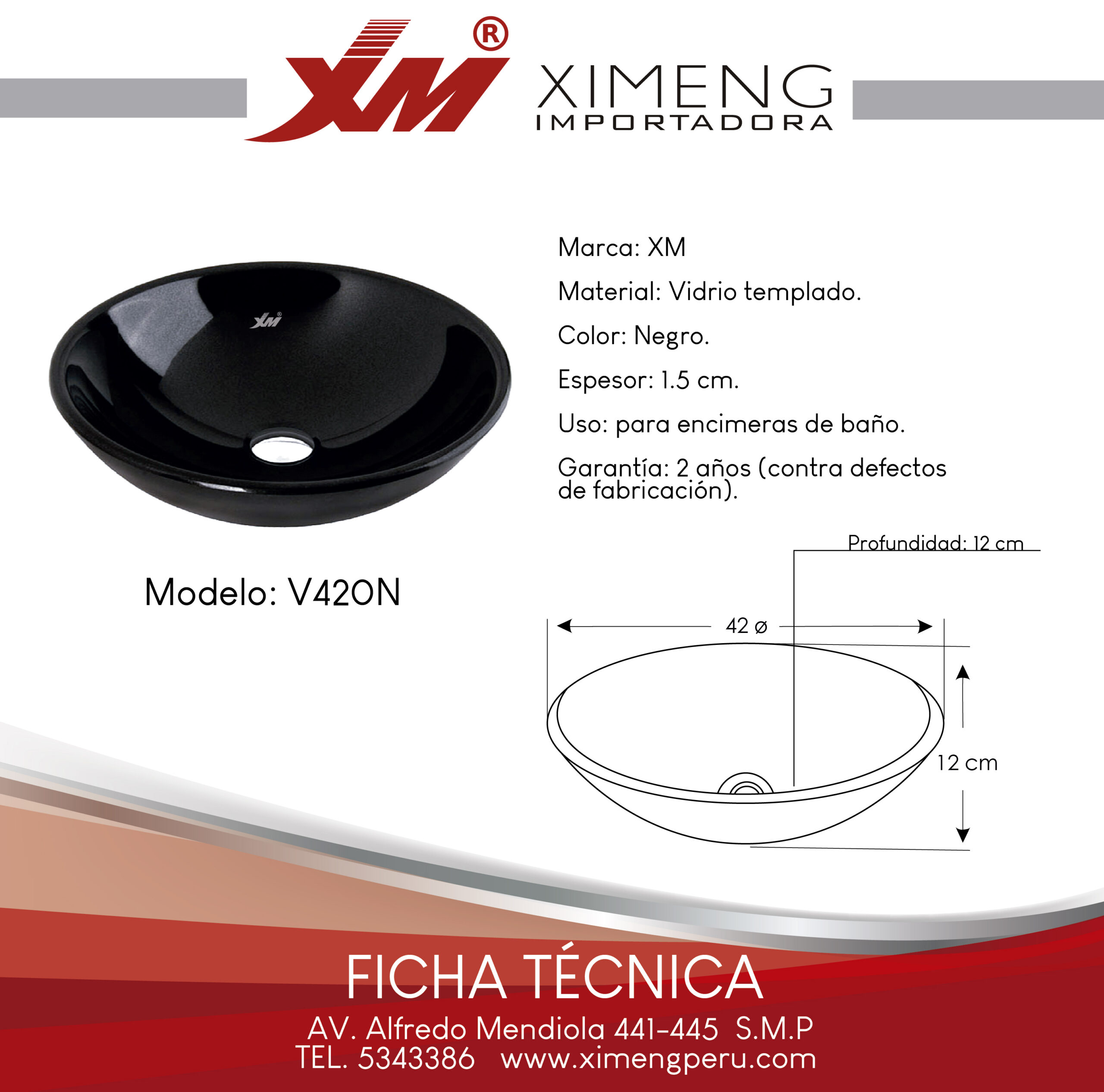 OVALIN NEGRO PARA LAVABOS V420N