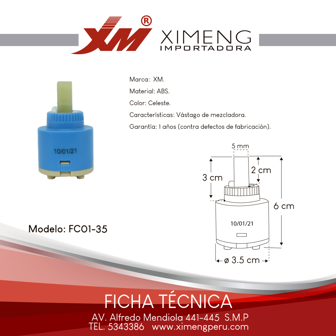 VÁSTAGO DE MEZCLADORA 35mm FC01-35