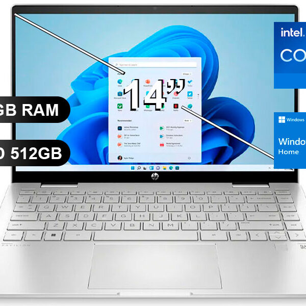 pulgadas»NB HP PAVILION X360 14-EK1001LA/ I7-1355U/ 16GB/ 512GB/ W11H/ 827F6LA/ 14″